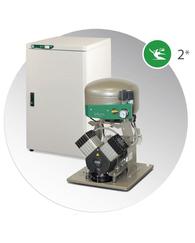 Компресор EKOM DK50 2V S/M, ресивер 25 л, з мембранним осушувачем повітря, продуктивність 108 л/хв при тиску 5 бар, на 2 установки, робочий тиск 5-7 бар, живлення 230В/50Гц, в шумопоглинаючій шафі