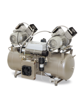 Компресор EKOM DK50 2x2V/110/M, ресивер 110 л, з мембранним осушувачем повітря, продуктивність 225 л/хв при тиску 5 бар, на 3-4 установки, робочий тиск 5-7 бар, живлення - трьохфазне підключення 400В/50Гц, без шафи
