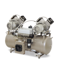Компресор EKOM DK50 2x2V/110/M, ресивер 110 л, з мембранним осушувачем повітря, продуктивність 225 л/хв при тиску 5 бар, на 3-4 установки, робочий тиск 5-7 бар, живлення - трьохфазне підключення 400В/50Гц, без шафи