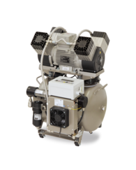 Компресор EKOM DK50 4VR/50/M, ресивер 50 л, з мембранним осушувачем повітря, продуктивність 200 л/хв при тиску 6 бар, на 4 установки, робочий тиск 6-8 бар, живлення - трьохфазне підключення 400В/50Гц, без шафи