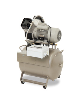 Компресор EKOM DK50 2V/50, ресивер 50 л, без осушувача повітря, продуктивність 135 л/хв при тиску 6 бар, на 2 установки, робочий тиск 6-8 бар, живлення 230В/50Гц, без шафи