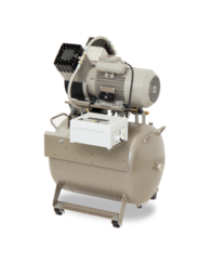 Компресор EKOM DK50 2V/50, ресивер 50 л, без осушувача повітря, продуктивність 135 л/хв при тиску 6 бар, на 2 установки, робочий тиск 6-8 бар, живлення 230В/50Гц, без шафи