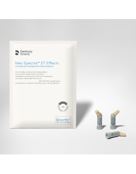 Neo Spectra St Effects, капсула, оттенок D1 (используется с A1, A2), 1 капсула серого цвета - 0,25 г. Нео Спектра СТ эффектс, нанокерамический рентгеноконтрастный универсальный композит светового отверждения, для реставраций с повышенными требованиями к эстетике в прямых и боковых участках (Dentsply Sirona)