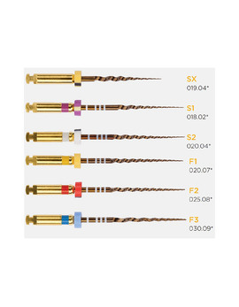 ProTaper GOLD SX, 19 мм, машинные файлы, стерильные, 6 шт.