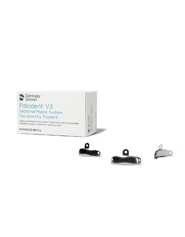 Матриці Palodent V3, розмір 7.5 мм, 50 шт., COAT, з тефлоновим покриттям. Palodent V3 Matrice EZ Coat мають мікро тонке, неприлипаюче покриття, яке зводить до мінімуму ймовірність того, що бонд або композит прилипне до матриці, полегшуючи її видалення.