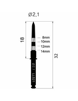 Фреза хірургічна LINDEMAN, LINDR-S21, d=2,1mm, L=18mm, градуйована 8-10-12-14.