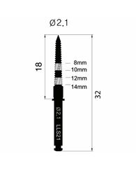 Фреза хірургічна LINDEMAN, LINDR-S21, d=2,1mm, L=18mm, градуйована 8-10-12-14.