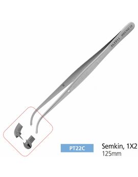 Пінцет PT22С, Semkin, 1Х2, 125 мм