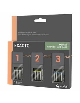 Скловолоконні конічні штифти EXACTO Translucent Набір, 15 шт + 3 розгортки