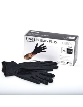 Рукавиці нітрилові CEROS TM FINGERS Black M (100шт) оглядові, неприпудрені
