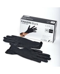 Рукавиці нітрилові CEROS TM FINGERS Black M (200шт) оглядові, неприпудрені