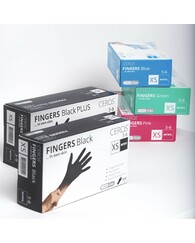 Рукавиці нітрилові CEROS TM FINGERS Black M (200шт) оглядові, неприпудрені