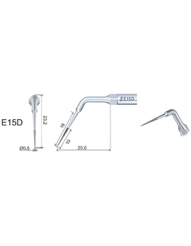 Насадка Woodpecker E15D, эндодонтическая, резьба EMS Woodpecker, алмазное напыление 40 µm