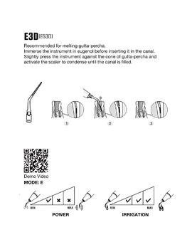 Насадка Woodpecker E3D, эндодонтическая, алмазное напыление 40 мкм, резьба EMS Woodpecker